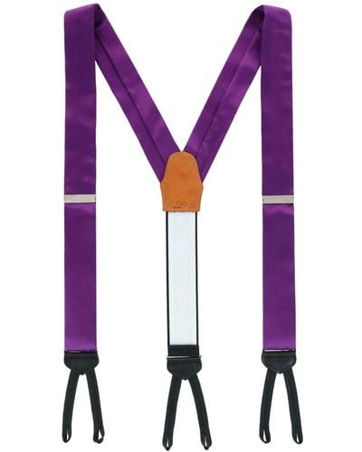 Trafalgar Sutton Solid Color Silk Formal End Suspenders - Purple