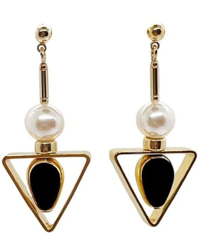 Aracheli Studio Triangle & Pearls Earrings - Metallic