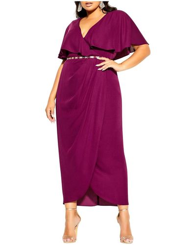 City Chic Plus Size Enchantment Dress - Purple
