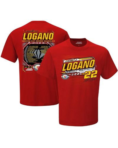 Team Penske Joey Logano 2023 Nascar Cup Series Schedule T-shirt - Red