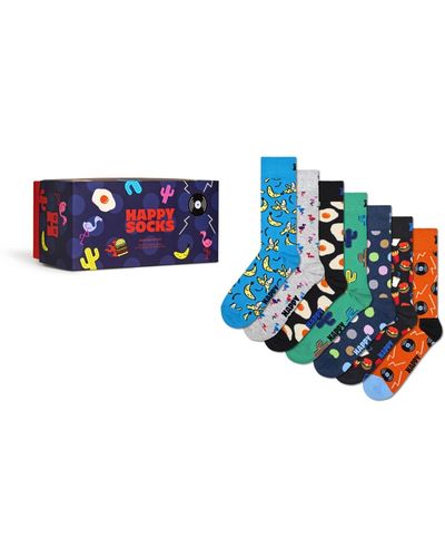 Happy Socks 7-pack Seven Days Socks Gift Set - Blue