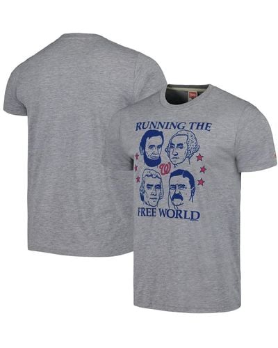 Homage Washington Nationals Doddle Collection Running The Free World Tri-blend T-shirt - Gray