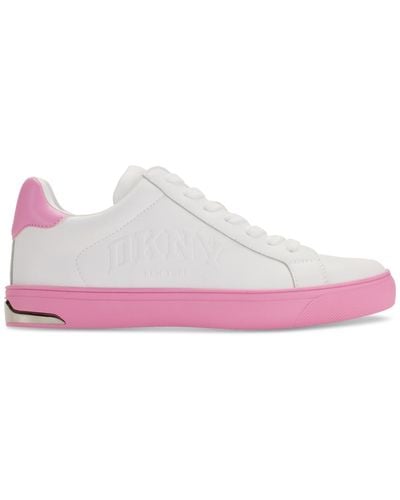 DKNY Abeni Arched Logo Low Top Sneakers - Pink