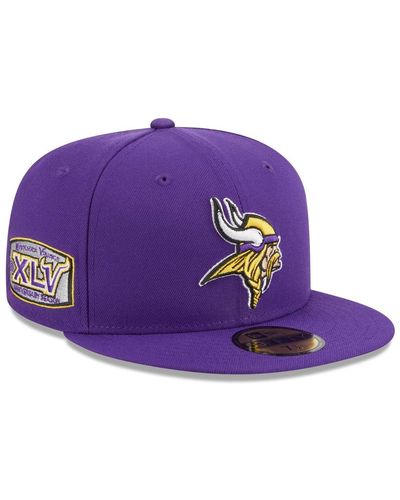 KTZ Minnesota Vikings Main Patch 59fifty Fitted Hat - Purple