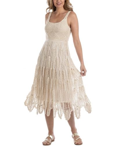 Dotti Cotton Crochet Sleeveless Cover-up Dress - Natural