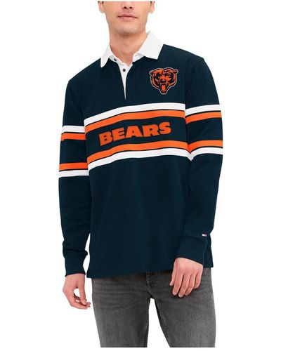 Tommy Hilfiger Chicago Bears Cory Varsity Rugby Long Sleeve T-shirt - Blue