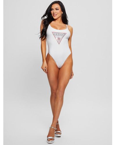 Guess Eco Metallic One-piece Swimsuit - White