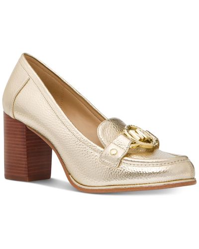 Michael Kors Michael Rory Slip-on Signature Hardware Loafer Pumps - Natural