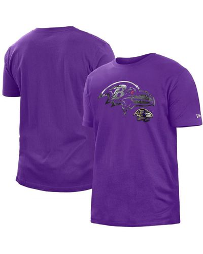 KTZ Baltimore Ravens 2022 Sideline Ink Dye T-shirt - Purple