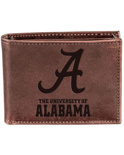 Evergreen Enterprises Alabama Crimson Tide Bifold Leather Wallet - Brown