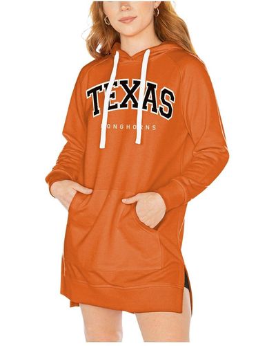 Gameday Couture Texas Longhorns Take A Knee Raglan Hooded Sweatshirt Dress - Orange