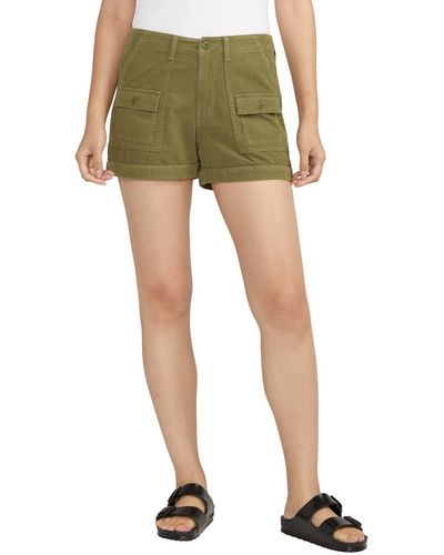 Silver Jeans Co. High Rise Cargo Shorts - Green