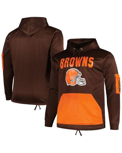 Fanatics Cleveland S Big And Tall Pullover Hoodie - Orange