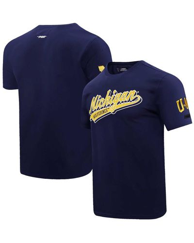 Pro Standard Michigan Wolverines Script Tail T-shirt - Blue
