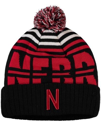 Top Of The World Black And Scarlet Nebraska Huskers Colossal Cuffed Knit Hat - Red