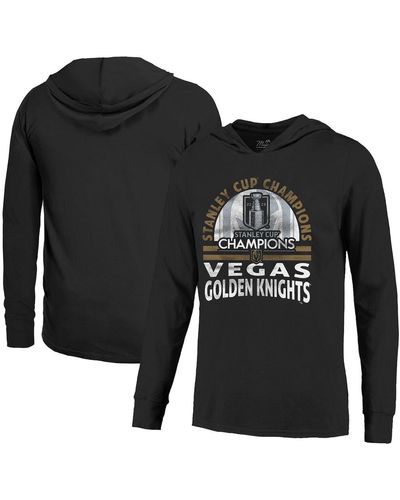 Majestic Threads Vegas Golden Knights 2023 Stanley Cup Champions Soft Hand Long Sleeve Hoodie T-shirt - Black
