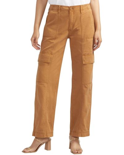 Silver Jeans Co. Wide Leg Cargo Pants - Brown
