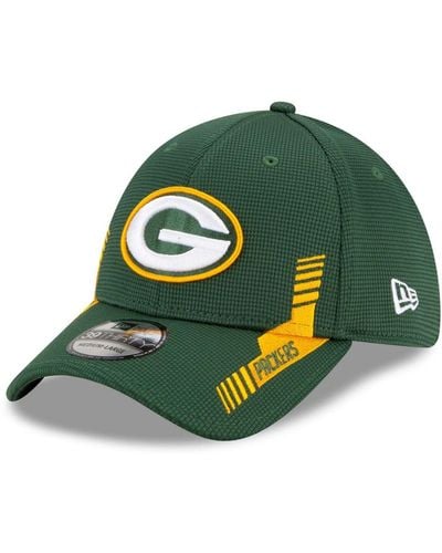 Men's New Era Green Green Bay Packers 2021 NFL Sideline Home 39THIRTY Flex  Hat 