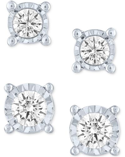 Forever Grown Diamonds 2-pc. Set Lab Grown Diamond Stud Earrings (1/3 Ct. T.w. - Metallic