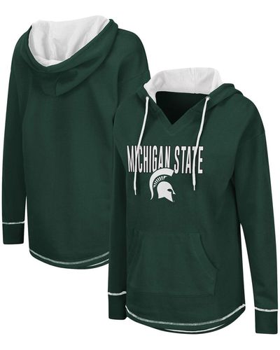 Colosseum Athletics Michigan State Spartans Tunic Pullover Hoodie - Green
