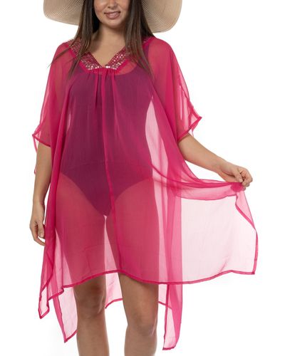 INC International Concepts Embellished Caftan Cover-up - Pink