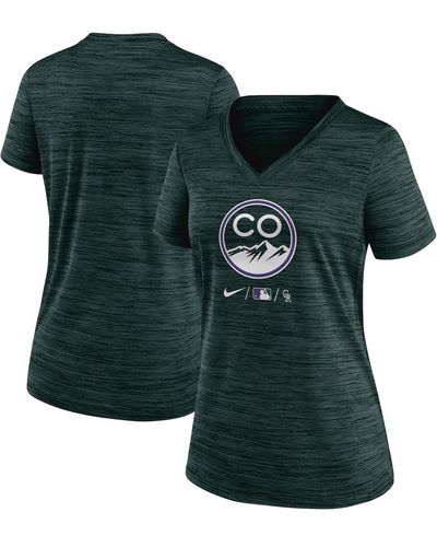 Nike Colorado Rockies Authentic Collection City Connect Velocity Performance V-neck T-shirt - Green