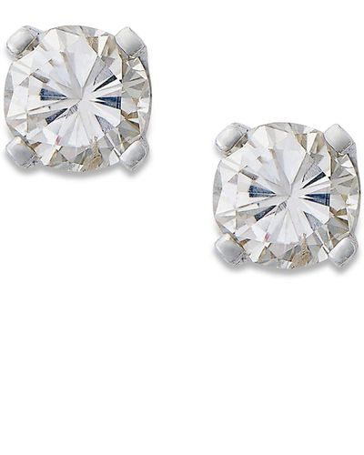 Macy's Round-cut Diamond Earrings In 10k Gold (1/5 Ct. T.w.) - Metallic