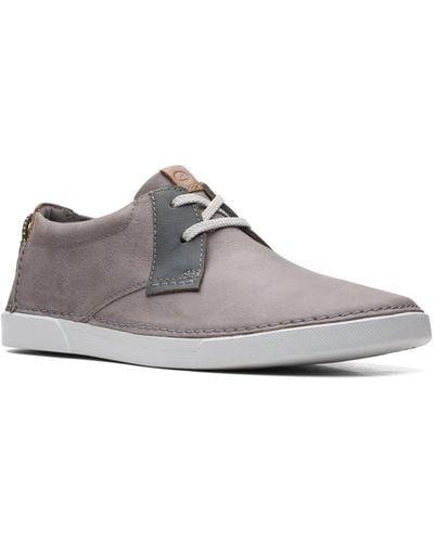 Clarks Gerald Low Lace Up Shoes - Gray
