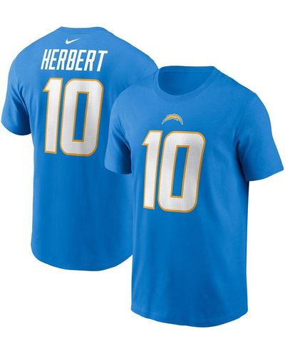Nike Justin Herbert Los Angeles Chargers Player Name And Number T-shirt - Blue
