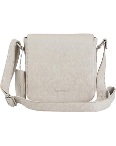 Mancini Pebbled Collection Page Leather Crossbody Bag - White