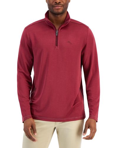 Tommy Bahama Kohala Peak Classic-fit Quarter-zip Sweater - Red
