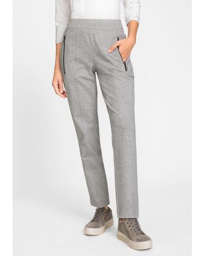 Olsen Lisa Fit Straight Leg Pull-on Jersey Knit Pant - Gray