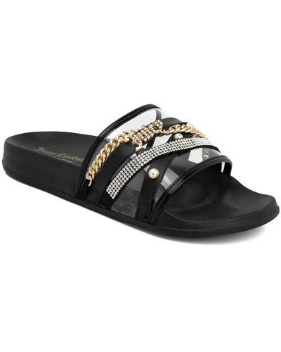 Juicy Couture Styx Lucite Slide Sandals - Black