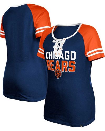 KTZ Chicago Bears Raglan Lace-up T-shirt - Blue