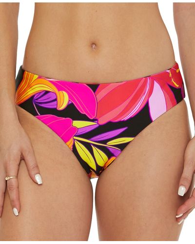 Trina Turk Solar Floral Reversible Hipster Bikini Bottoms - Purple