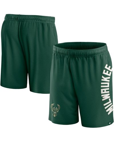 Fanatics Milwaukee Bucks Post Up Mesh Shorts - Green