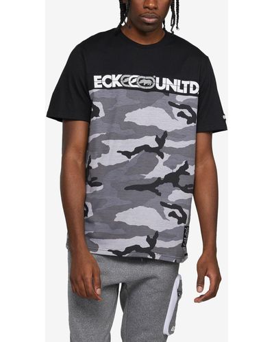 Ecko' Unltd Big And Tall Short Sleeves Pieced Plan T-shirt - Black