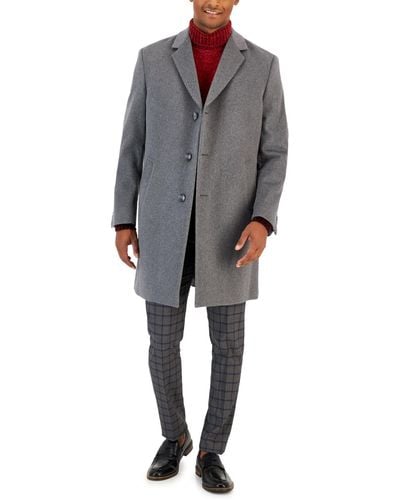 Nautica Classic-fit Camber Wool Overcoat - Gray