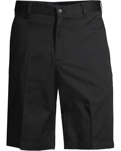Lands' End School Uniform 11" Plain Front Blend Chino Shorts - Black