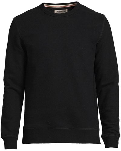 Lands' End Tall Long Sleeve Serious Sweats Crewneck Sweatshirt - Black