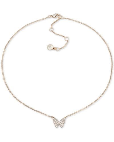 DKNY Pave Butterfly Pendant Necklace - Natural