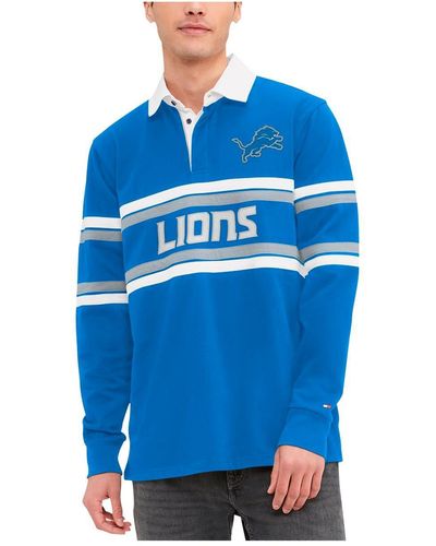 Tommy Hilfiger Detroit Lions Cory Varsity Rugby Long Sleeve T-shirt - Blue