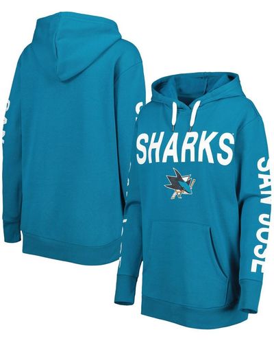 G-III 4Her by Carl Banks San Jose Sharks Extra Inning Pullover Hoodie - Blue