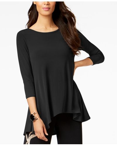 Alfani High-low Jersey Tunic Top - Black