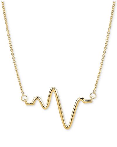 Sarah Chloe Large Heartbeat Pendant Necklace - Metallic