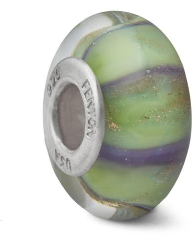 Fenton Glass Jewelry: Sassafras Transformation Glass Charm - Green