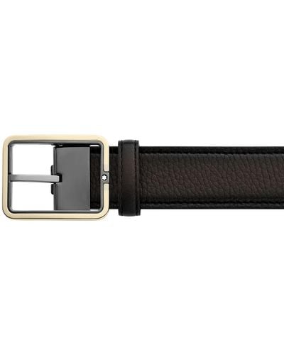 Montblanc Rectangular Buckle Leather Belt - Black