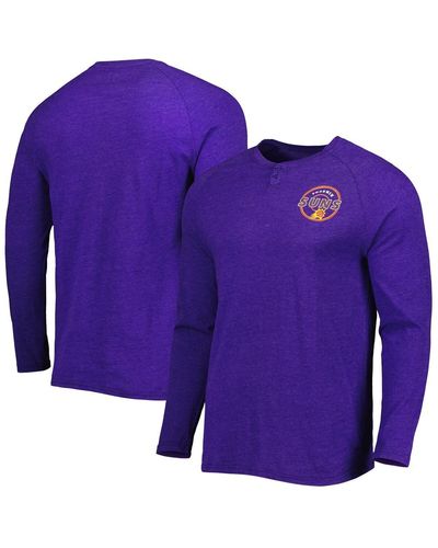 Concepts Sport Phoenix Suns Left Chest Henley Raglan Long Sleeve T-shirt - Purple