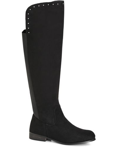 City Chic Wide Fit Cali Knee Boot - Black
