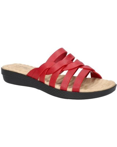 Easy Street Comfort Wave Sheri Slide Sandals - Red